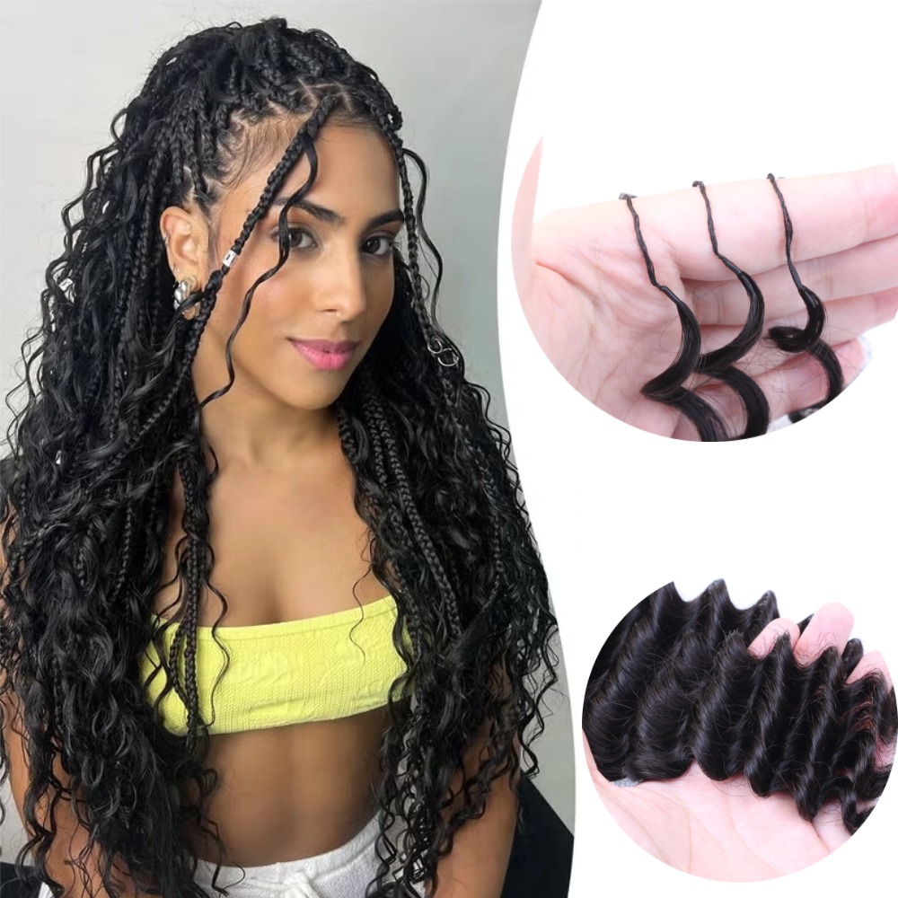 Hair Care For Wavy Hair - وصلات شعر كروشيه بشري 100%، حزم