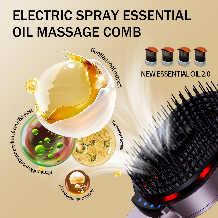 مشط تدليك 4 في 1 قنبلة رذاذ زي - مراجعة Hair Care Essential Oil وسعره